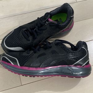 Puma Women's Faas 550 Winners Running Sneakers Shoe Black Silver Purple Size 6.5